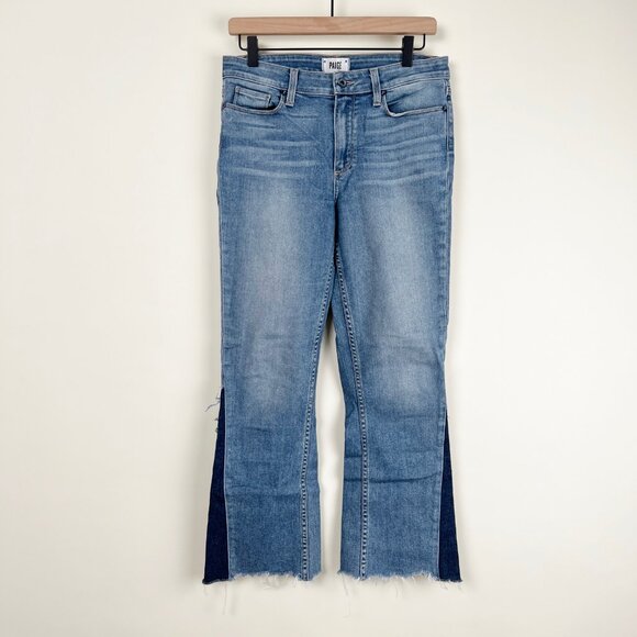 Anthropologie Paige Colette Crop Kick Flare High Rise Waisted Cropped Jeans 28 - Picture 3 of 12